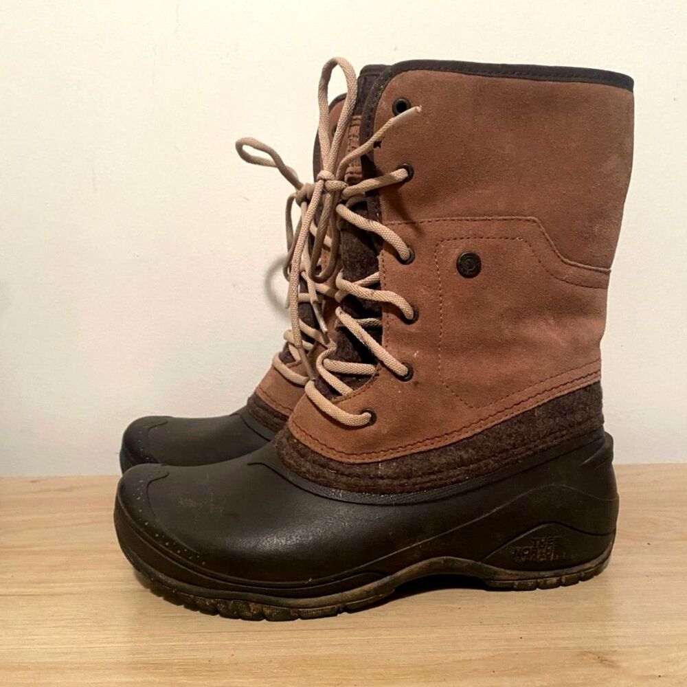 North Face Winter Boots Women’s Size 8 Brown Duck Boots Warm Snow Boots - Picture 2 of 8